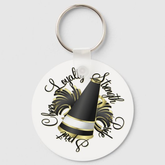 Cheerleader Black en Gold Qualities Sleutelhanger (Voorkant)