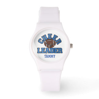Cheerleader bleu et blanc montre personnalisée