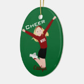 Cheerleader Blonde Red en Black Keramisch Ornament (Links)