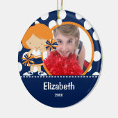 Cheerleader Cheer Foto Kerst Ornament (Links)