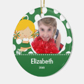 Cheerleader Cheer Foto Kerst Ornament (Links)