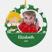 Cheerleader Cheer Foto Kerst Ornament (Achterkant)