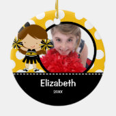 Cheerleader Cheer Fotokerstversiering Keramisch Ornament (Achterkant)