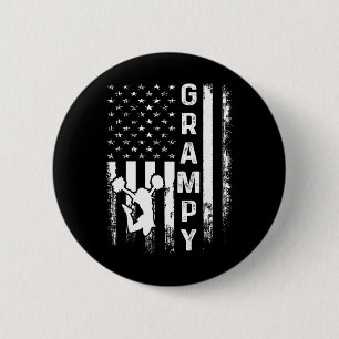Cheerleader Cheer Opa Amerikaanse Vlag Vintage Ker Ronde Button 5,7 Cm