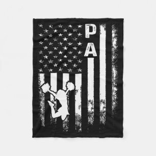 Cheerleader Cheer Pa Amerika Vlag Vintage Kerstmis Fleece Deken