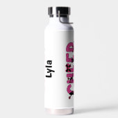 Cheerleader Cheer Pink Glitter Gepersonaliseerd Waterfles (Links)