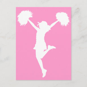 Cheerleader Cheering met achtergrond Briefkaart