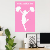 Cheerleader Cheering met  achtergrond Poster (Thuiskantoor)