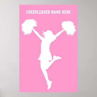 Cheerleader Cheering met  achtergrond Poster