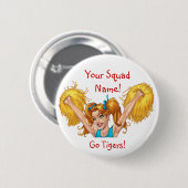 Cheerleader Cheerleading  Button (Voorkant /achterkant)