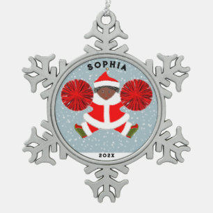 Cheerleader Christmas Collectible 2023 Tin Sneeuwvlok Ornament