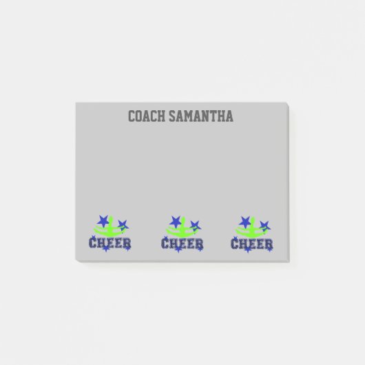 Cheerleader coach grijs gepersonaliseerd artikel post-it® notes (Voorkant)