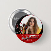 Cheerleader - DIY-foto - rood Ronde Button 5,7 Cm (Voorkant /achterkant)