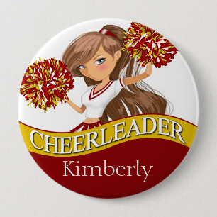 Cheerleader DIY kiest uw schoolkleuren goud Ronde Button 4,0 Cm