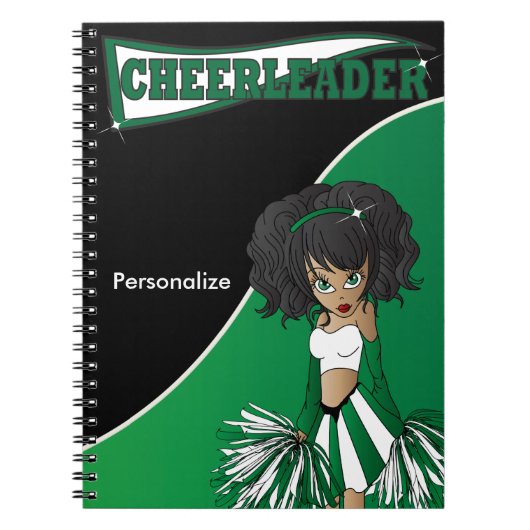 Cheerleader | DIY-naam | Donkergroen Notitieboek (Voorkant)