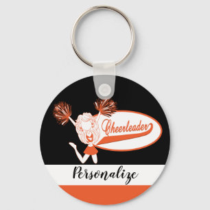 Cheerleader - DIY-tekst - Oranje Sleutelhanger