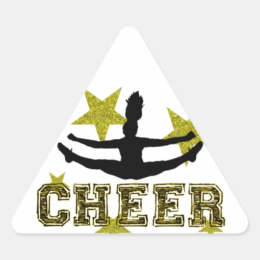 Cheerleader Driehoek Sticker (Voorkant)