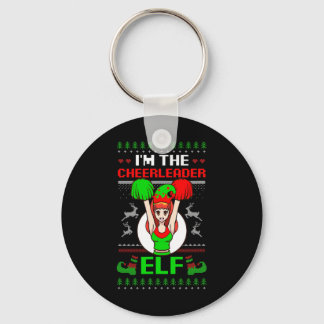 Cheerleader Elf Design Christmas Cheerleading  Sleutelhanger