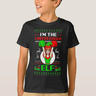 Cheerleader Elf Design Christmas Cheerleading  T-shirt