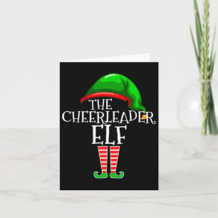Cheerleader Elf Group Matching Family Kerstmis Kaart