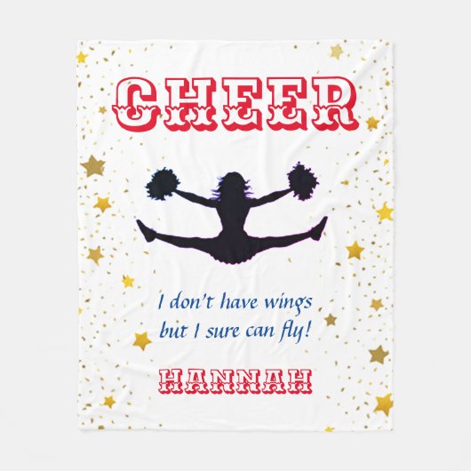 Cheerleader Flyer Gouden Sterren Fleece Deken (Voorkant)