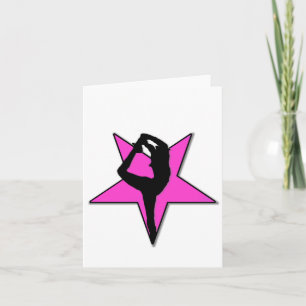 Cheerleader flyer roze ster notecard kaart