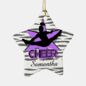 Cheerleader - gepersonaliseerde tijgerkerstversier keramisch ornament (Rechts)