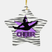 Cheerleader - gepersonaliseerde tijgerkerstversier keramisch ornament (Achterkant)