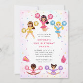 Cheerleader Girl Birthday Party Invitation (Devant)