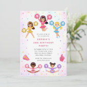 Cheerleader Girl Birthday Party Invitation (Debout devant)