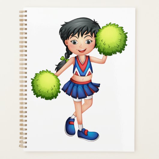 Cheerleader Girl with Pom Poms Fun Sports Spirit (Devant)