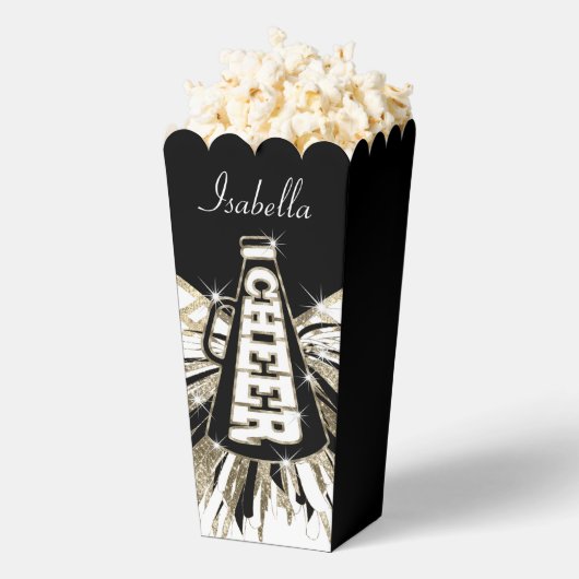 Cheerleader Glam - Goud, Zwart en Wit Bedankdoosjes (Popped)