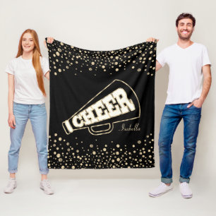 Cheerleader 📣 💖 - Gold Stippen en Black Fleece Deken