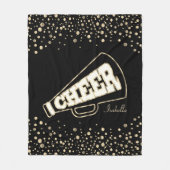 Cheerleader 📣 💖 - Gold Stippen en Black Fleece Deken (Voorkant)