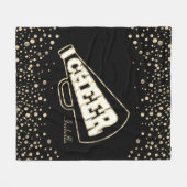Cheerleader 📣 💖 - Gold Stippen en Black Fleece Deken (Voorkant (Horizontaal))
