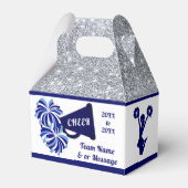 Cheerleader Goodie Bags. Gepersonaliseerd, blauw, Bedankdoosjes (Voorkant Zijde)