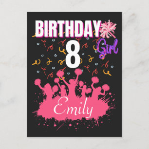 Cheerleader Gymnastic Birthday Girl Briefkaart