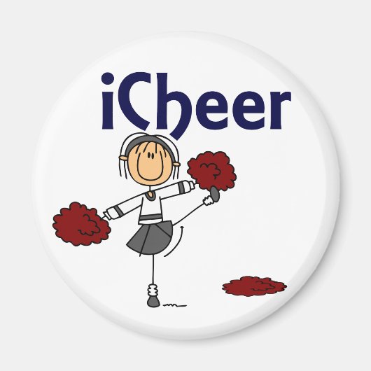 Cheerleader I Cheer Stick Figuur Magneet (Voorkant)