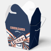 Cheerleader in blauw, Sinaasappel en wit Bedankdoosjes (Open)