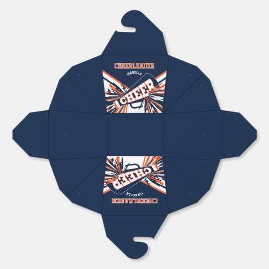 Cheerleader in blauw, Sinaasappel en wit Bedankdoosjes (Ongevouwen)