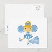 Cheerleader in Blue Briefkaart (Voorkant / Achterkant)