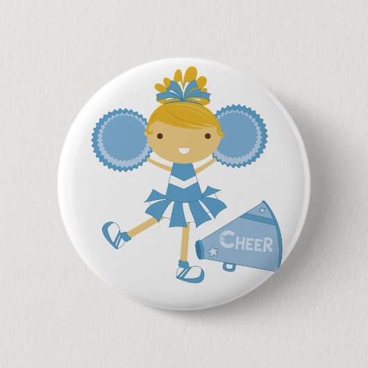 Cheerleader in Blue Ronde Button 5,7 Cm (Voorkant)