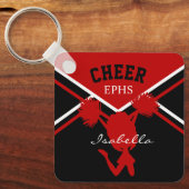 Cheerleader in Dark Red, White en Black Sleutelhanger (Voorkant)