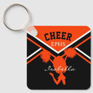 Cheerleader in het Oranje en zwart Sleutelhanger