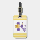 Cheerleader in het Paars Bagagelabel (Voorkant verticaal)