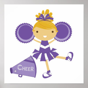Cheerleader in het Paars Poster