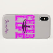 Cheerleader in roze iphone x hoesje (Achterkant (horizontaal))