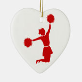 Cheerleader in Silhouette Heart Shape Ornament (Rechts)