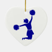 Cheerleader in Silhouette Heart Shape Ornament (Achterkant)