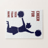 Cheerleader in Silhouette springt met poms - puzze Legpuzzel (Horizontaal)